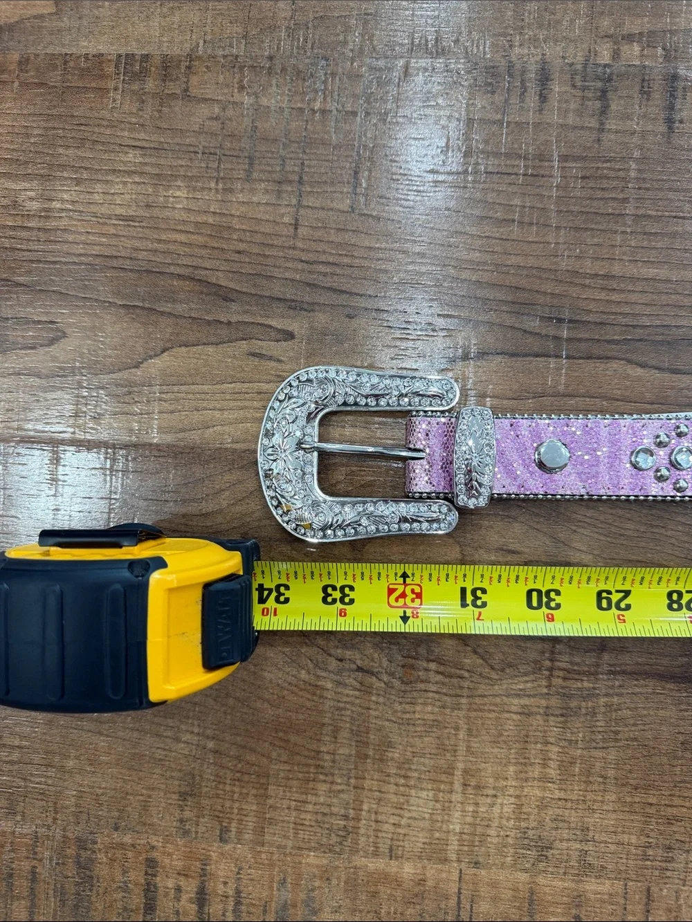 Kids Pink Rhinestone Belt